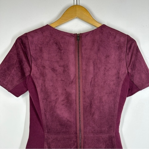 BCBGMaxazria Darra Faux Suede Dress in Bordeaux 6 - Picture 8 of 9